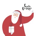 Santa Claus vector hand drawn cartoon character Royalty Free Stock Photo