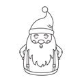 Santa Claus vector linear icon. Christmas outline design, black xmas silhouette with hat. Coloring page. Editable stroke. Winter