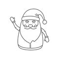 Santa Claus vector linear icon. Christmas outline design, black xmas silhouette with hat. Coloring page. Editable stroke. Winter