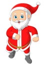 The Santa claus is very happy and performing dance in front of children