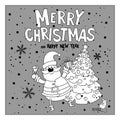Santa Claus Vintage - Merry Christmas - Vector EPS10