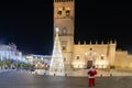 Santa Claus Visit Cathedral of San Juan In Badajoz, Extremadura, Spain