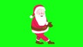 Santa Claus walks dancing joyfully