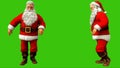 Santa claus walks by moonwalk on green screen during Christmas. 3D Rendering