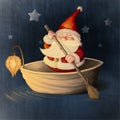 Santa Claus and walnut shell