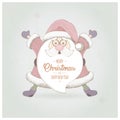 Santa Claus with a welcome gesture. Merry Christmas and happy New Year. 2017. Christmas background. Greeting card. Royalty Free Stock Photo