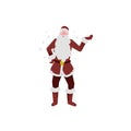 Santa Claus with White Beard and Red Coat as Merry Christmas Character in Standing Pose Vector Illustration