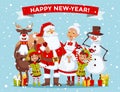 Santa Claus wife and kids cartoot family vector