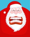 Santa Claus wild grin. Aggressive old man. Open your mouth and t Royalty Free Stock Photo