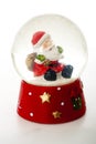 Santa Claus winter holiday christmas snow ball glass ball. Christmas decoration with Santa Claus. Glass ball with snow Royalty Free Stock Photo