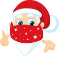 Santa Claus wit Face Mask - Coronavirus Christmas - Funny Vector Cartoon