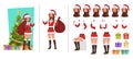 Santa Claus woman character vector design for christmas. Presentation in various action. no7