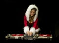 Santa Claus woman DJ Royalty Free Stock Photo