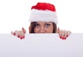 Santa claus woman hidding