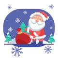 Santa Claus in woods on white isolated backdrop Royalty Free Stock Photo