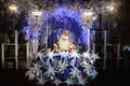 Santa Claus writes back letters to children in his residence. Christmas mail