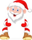 Santa Clause cartoon holding blank sign Royalty Free Stock Photo