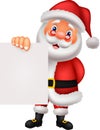 Santa clause cartoon holding blank sign Royalty Free Stock Photo