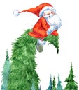 Santa Clause. Funny Santa. New Year Greeting Card.