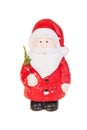 Santa Clause model figure, ceramic toy isolated on white