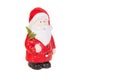 Santa Clause model figure, ceramic toy isolated on white