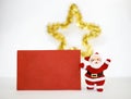 Santa clause and red paper card Royalty Free Stock Photo