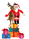 Santa Clause and Rudolph Royalty Free Stock Photo