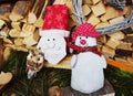 Santa Clouse toys in Dolomity mountains, winter image Royalty Free Stock Photo