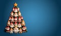 Santa Clauses Assembly in shape Christmas Tree