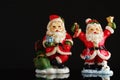 Santa Clauses black background