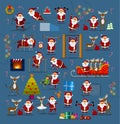 Santa clauses in different poses