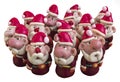 Santa Clauses from modeling clay.