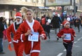 Santa Clauses race in Belgrade, Serbia