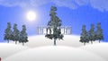 Santa clauss with sleigh and reindeers - christmas animation