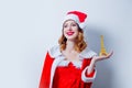 Santa Clous girl with Eiffel tower gift