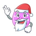 Santa color the easter eggs isolated mascot
