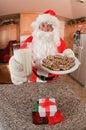 Santa with cookies and milk Royalty Free Stock Photo