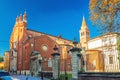 Santa Corona gothic style building, Roman Catholic church with Valmarana chapel tower in old historical city centre of Vicenza Royalty Free Stock Photo
