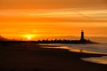 Santa Cruz Breakwater Light Walton Lighthouse at sunrise Royalty Free Stock Photo