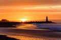 Santa Cruz Breakwater Light Walton Lighthouse at sunrise Royalty Free Stock Photo