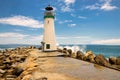 Santa Cruz Breakwater Lighthouse, California Royalty Free Stock Photo