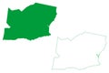 Santa Cruz Cabralia municipality Bahia state, Municipalities of Brazil, Federative Republic of Brazil map vector illustration,