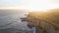 Santa Cruz California Beach Bluffs overlooking the pacific ocean at sunset Royalty Free Stock Photo