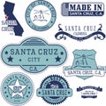 Santa Cruz city, CA. Stamps and signs