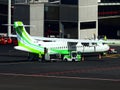 Santa Cruz de La Palma, Canary Islands, Spain; November 18th 2018: Binter airplane on the runway at La Palma Airport
