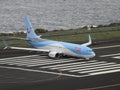 Santa Cruz de La Palma, Canary Islands, Spain; November 18th 2018: Tui airplane on the runway at La Palma Airport