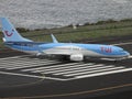Santa Cruz de La Palma, Canary Islands, Spain; November 18th 2018: Tui airplane on the runway at La Palma Airport