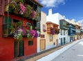 Santa Cruz de La Palma colonial house facades Royalty Free Stock Photo