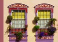 Santa Cruz de La Palma colonial house facades Royalty Free Stock Photo