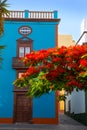 Santa Cruz de La Palma colonial house facades Royalty Free Stock Photo